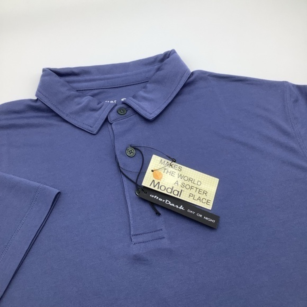 After Dark Mens Luxury Modal Blend Polo‎ Shirt Blue Size Large NWT.